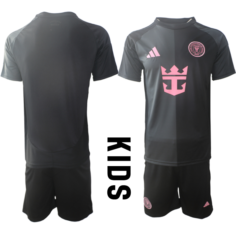 Youth 2025-2026 Club Inter Milan CF away Black Blank Soccer Jersey->customized soccer jersey->Custom Jersey
